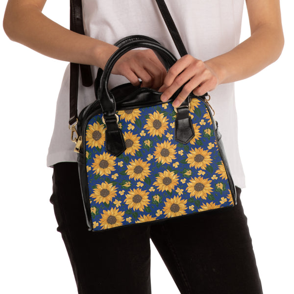 Vintage Sunflowers Shoulder Handbag