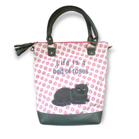 Rosy Cat Canvas Tote *slight seconds