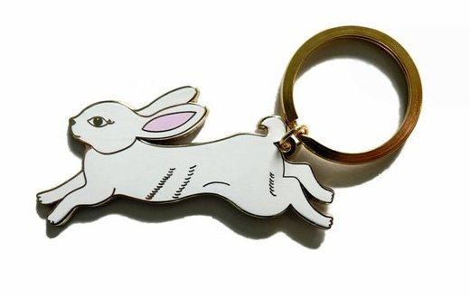 White Rabbit Keyring - Kate Garey