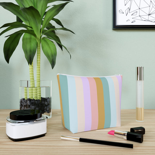 Pastel Rainbo Stripe Cosmetic Bag