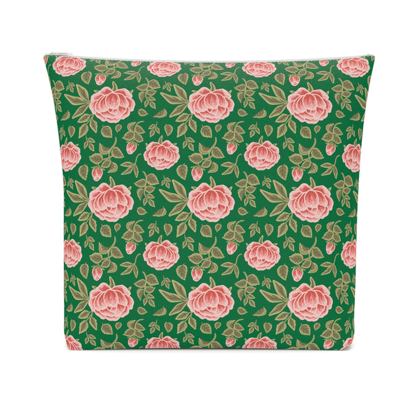 Vintage Peony Cosmetic Bag Green