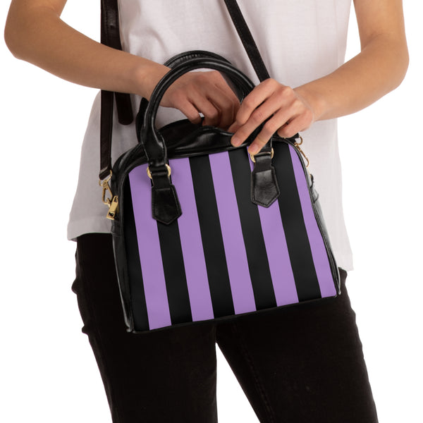 Blackcurrant Liquorice Stripe Shoulder Handbag