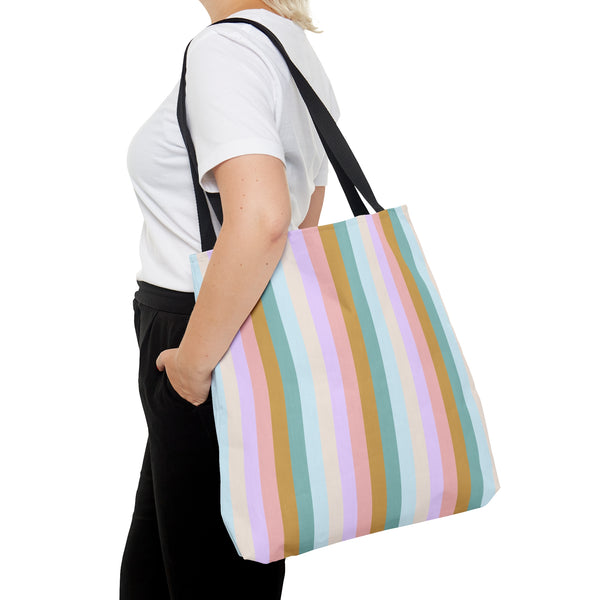 Pastel stripe tote
