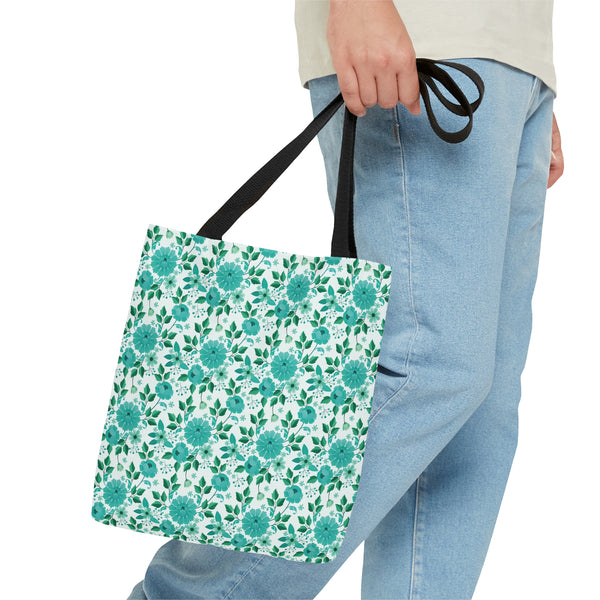 Vintage Minty Floral Tote Bag