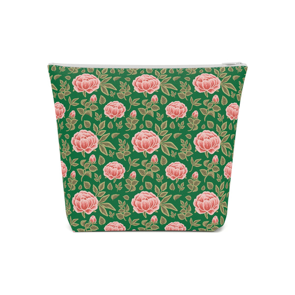 Vintage Peony Cosmetic Bag Green