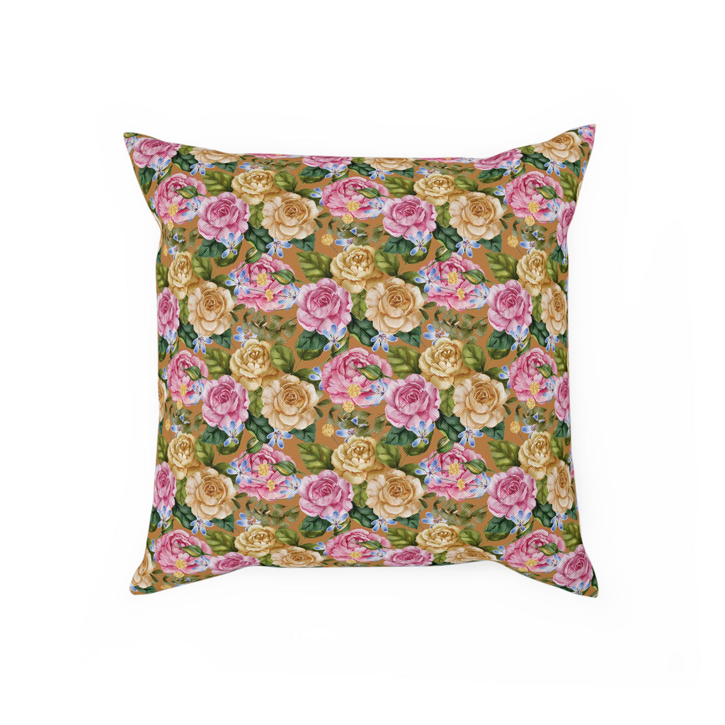 Tan Granny Floral Cushion