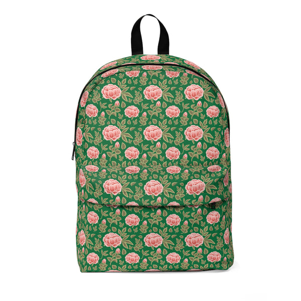 Vintage Peony Classic Backpack Green