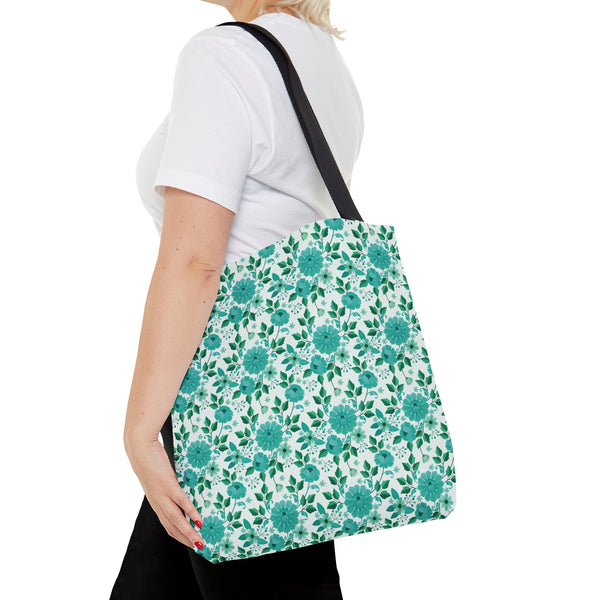 Vintage Minty Floral Tote Bag