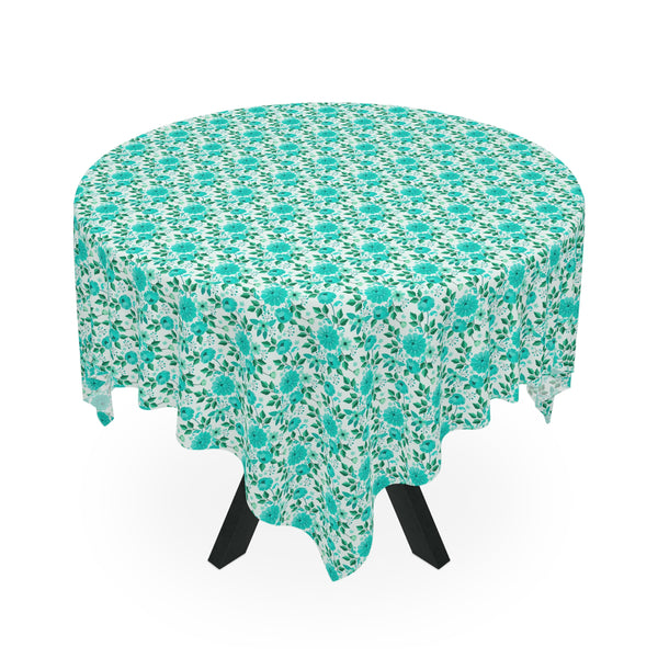 Vintage Minty Floral Tablecloth