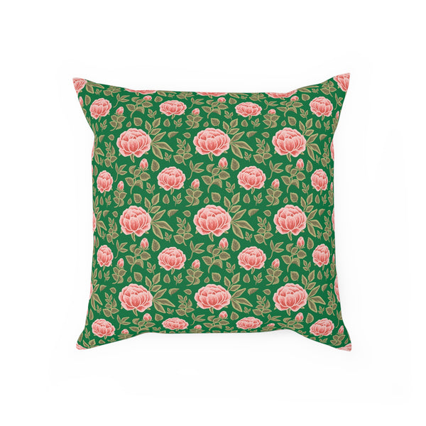 Vintage Peony Cushion Green