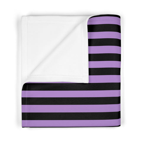 Blackcurrent Liquorice Stripe Fleece Baby Blanket