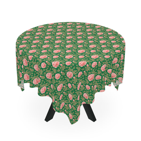 Vintage Peony Tablecloth Green