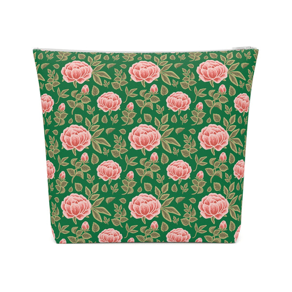 Vintage Peony Cosmetic Bag Green