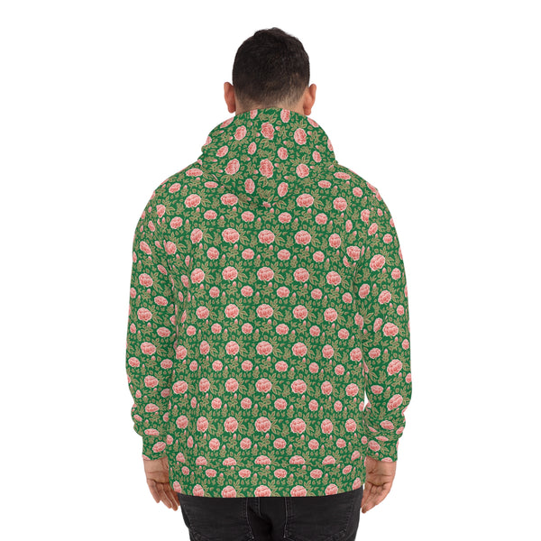 Vintage Peony Hoodie Green