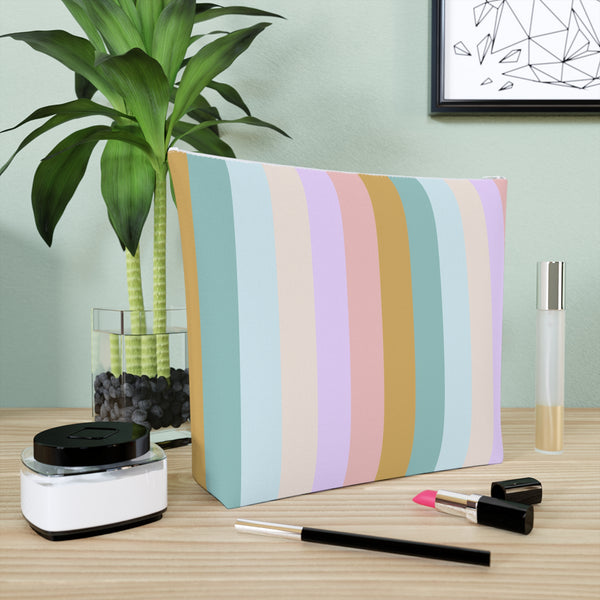 Pastel Rainbo Stripe Cosmetic Bag