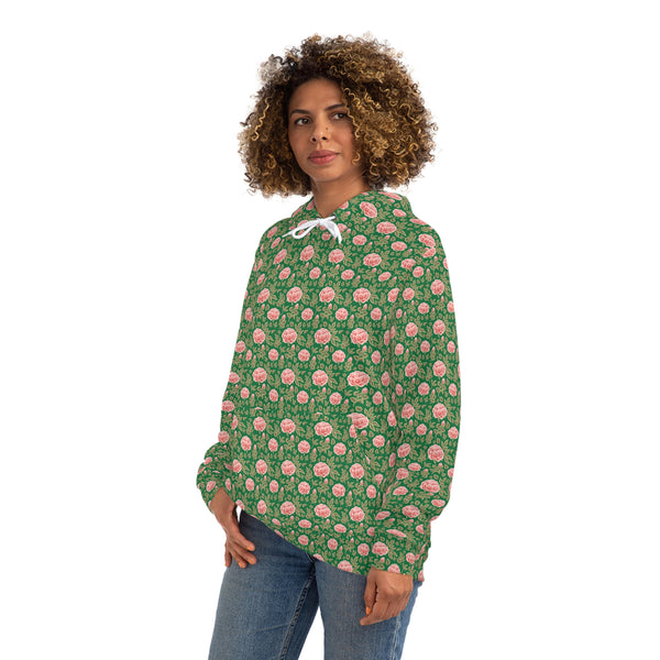 Vintage Peony Hoodie Green