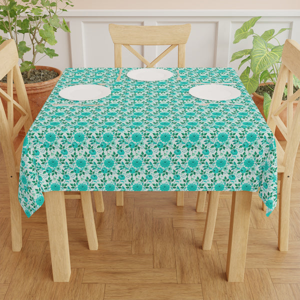 Vintage Minty Floral Tablecloth