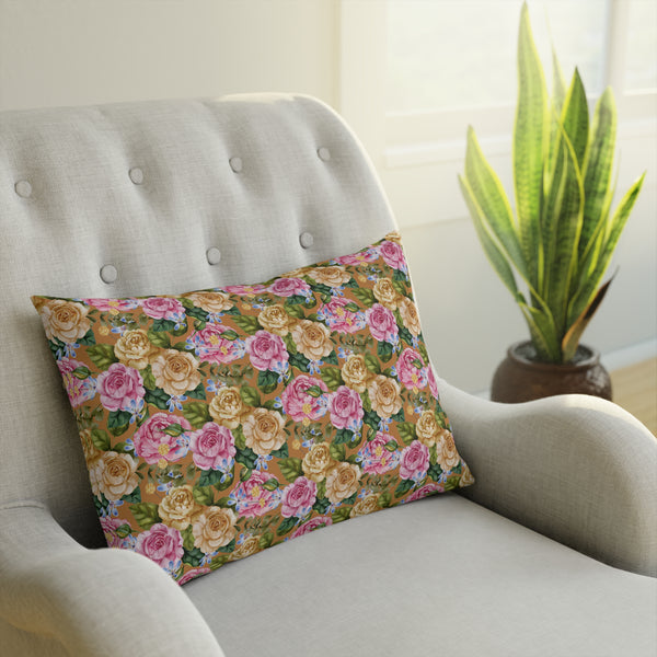 Tan Granny Floral Cushion
