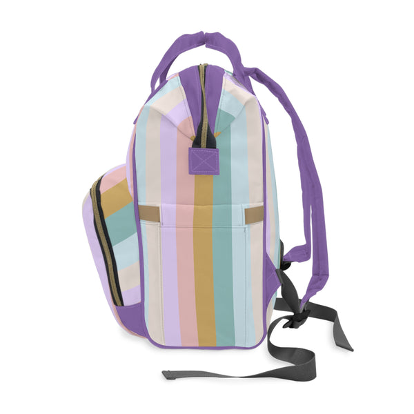 Pastel Rainbo Stripe Diaper Backpack