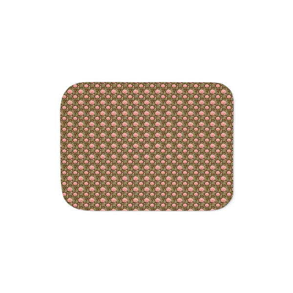 Vintage Peony Sherpa Blanket Chestnut
