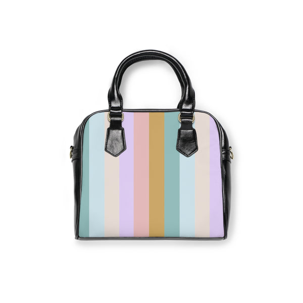 Pastel Rainbo Stripe Shoulder Handbag