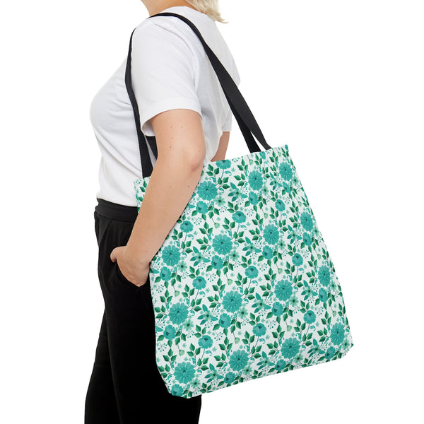 Vintage Minty Floral Tote Bag