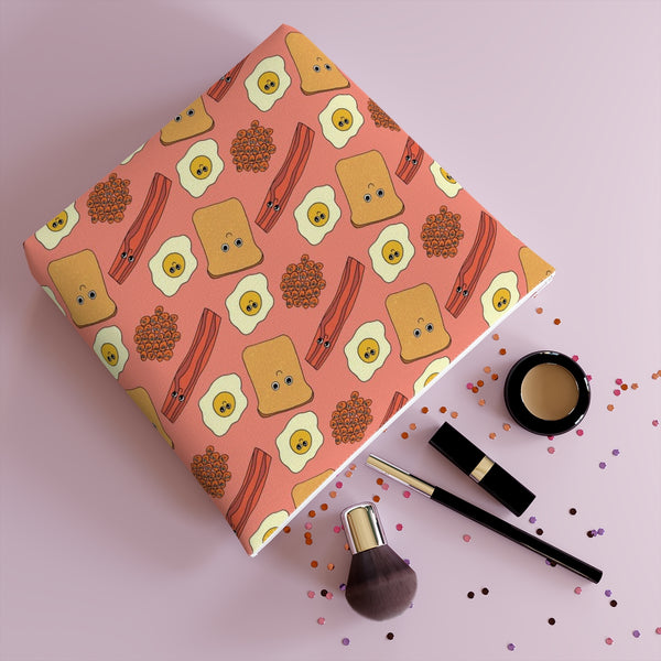 Bacon and eggs cosmetic bag