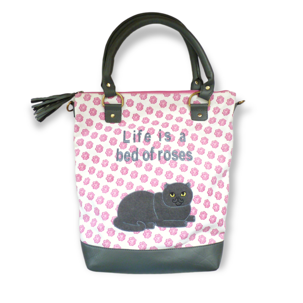 Rosy Cat Canvas Tote