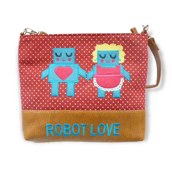 Robot Love Over Shoulder Bag
