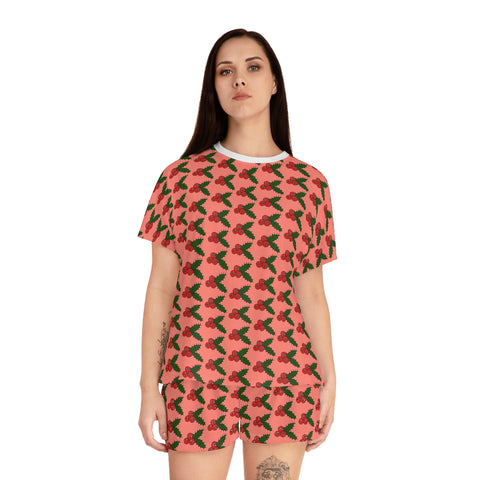 Christmas Holly Women's Short Pajama Set