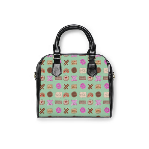 Biscuits print handbag