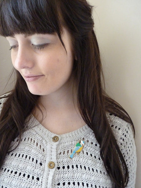 Blue Tit Pin - Kate Garey