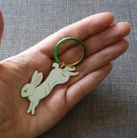 White Rabbit Keyring - Kate Garey