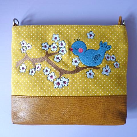 Blue Bird Over Shoulder Bag - Kate Garey