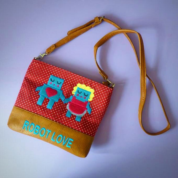 Robot Love Over Shoulder Bag - Kate Garey