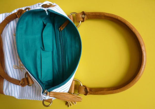 Toasty Stripe Canvas Tote - Kate Garey
